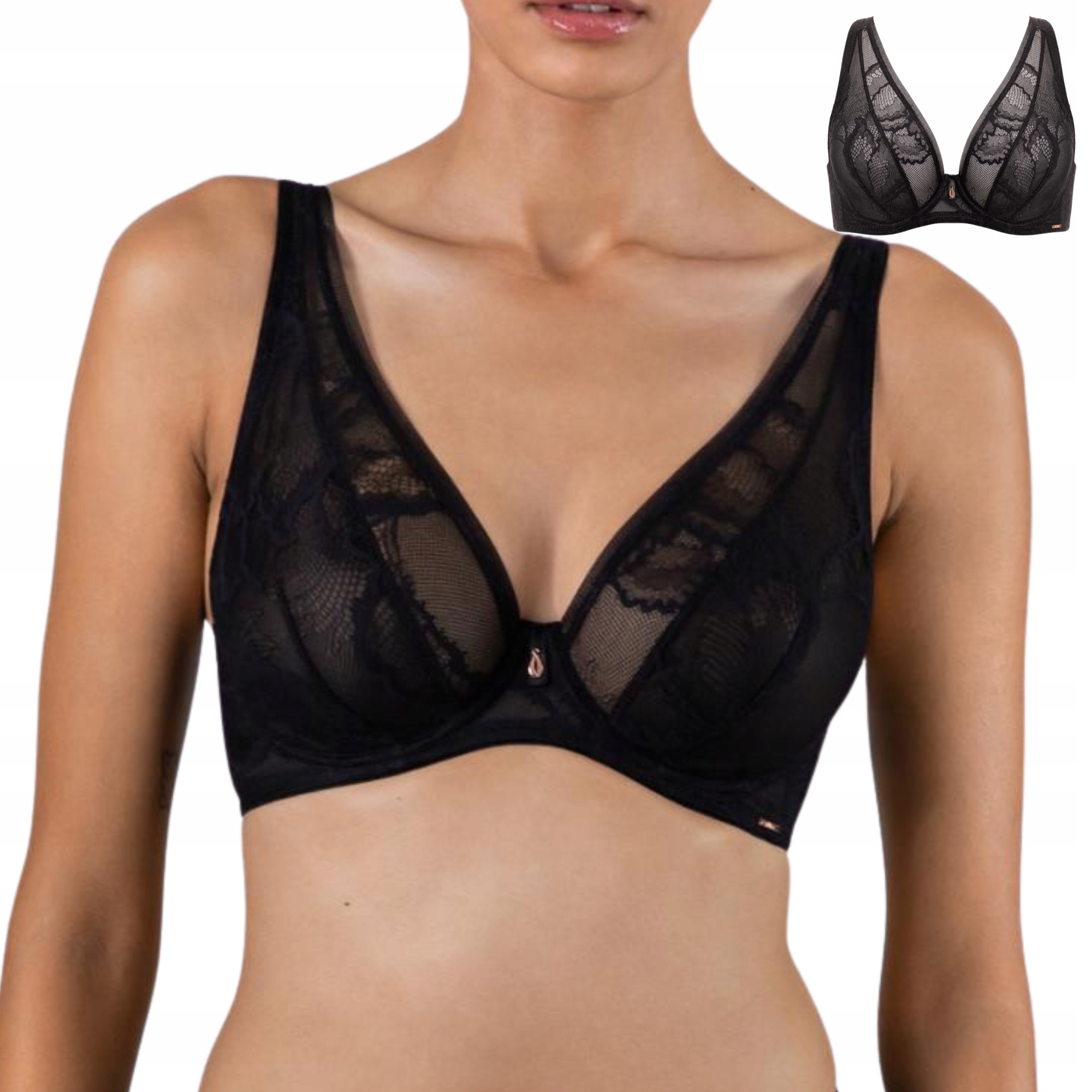 Podprsenka měkká, pohodlná, smyslná krajková podprsenka Alles Ether M Bralette 80D