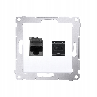 Kontakt-Simon Gniazdo počítačové dvojité RJ45 cat.6 bílé Simon 54 D62.01/11
