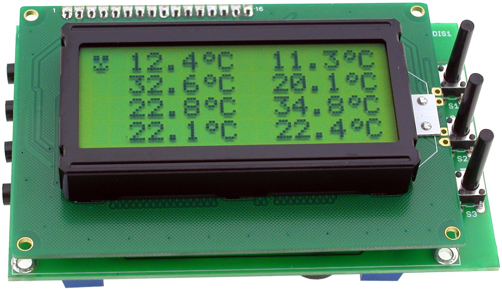 

8-kanał termometr -55C +125C z alarmem Diy AVT5489