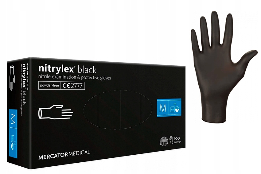 

Rękawice nitrylowe Mercator Nitrylex czarne M 100x