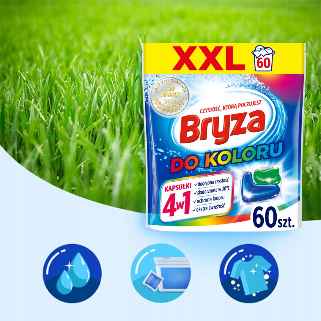 Bryza 4w1 Kapsułki do Prania Kolorów 60 szt XXL Liczba sztuk w opakowaniu 60 szt.