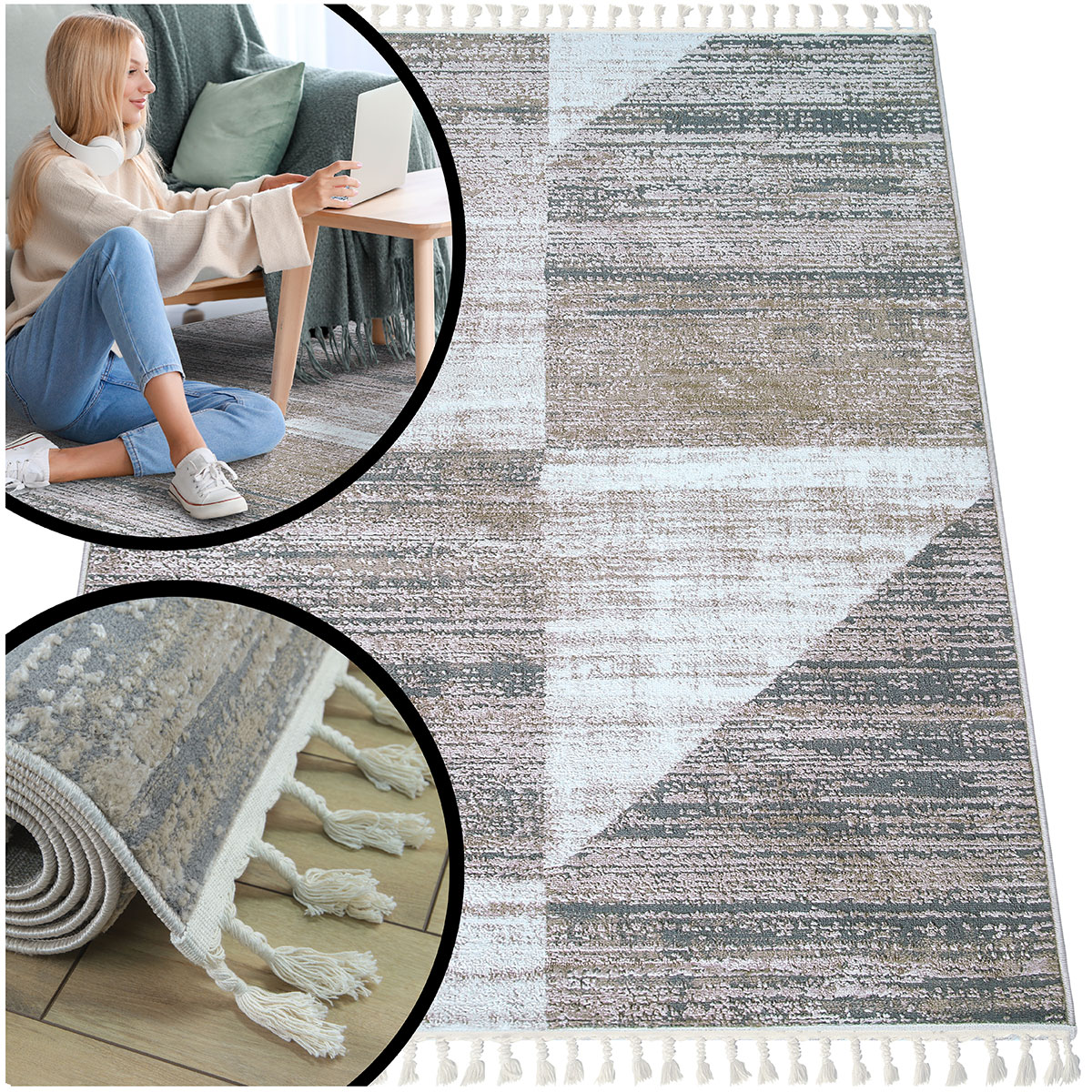 Hnědý Koberec Do Obývacího Pokoje Anko Šedý Koberec Shaggy Melanž Do Ložnice 160x230