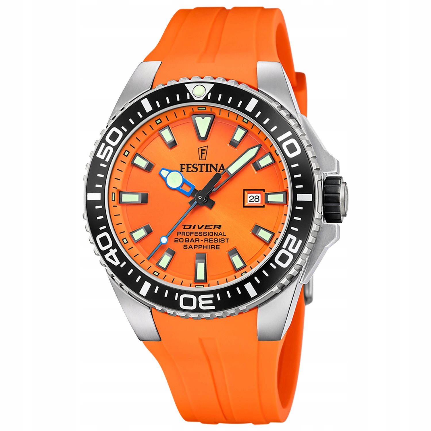 Pánské Hodinky Festina F20664-4, oranžový pásek