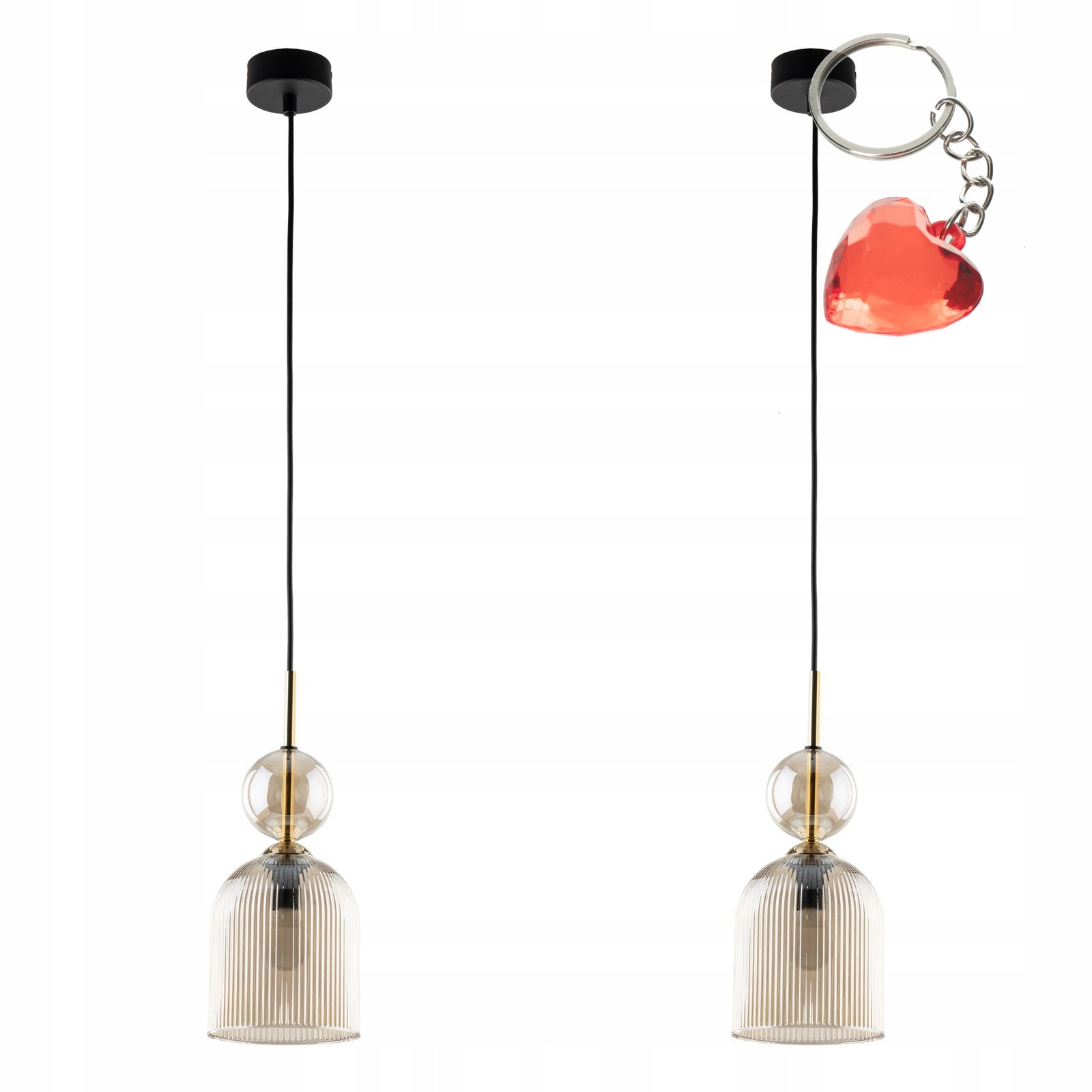 Tk Lighting Sada 2x Závěsná lampa Sophia Cognac 11039