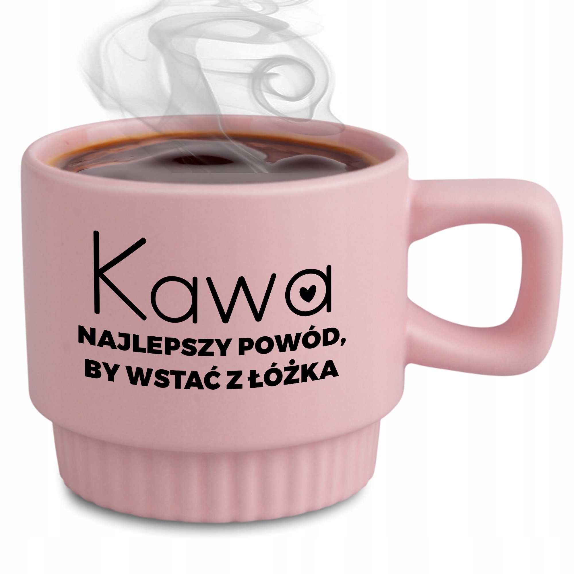 Ryflovaný hrnček Ružový Dôvod Vstať Z Postele Ako darček do kancelárie práce