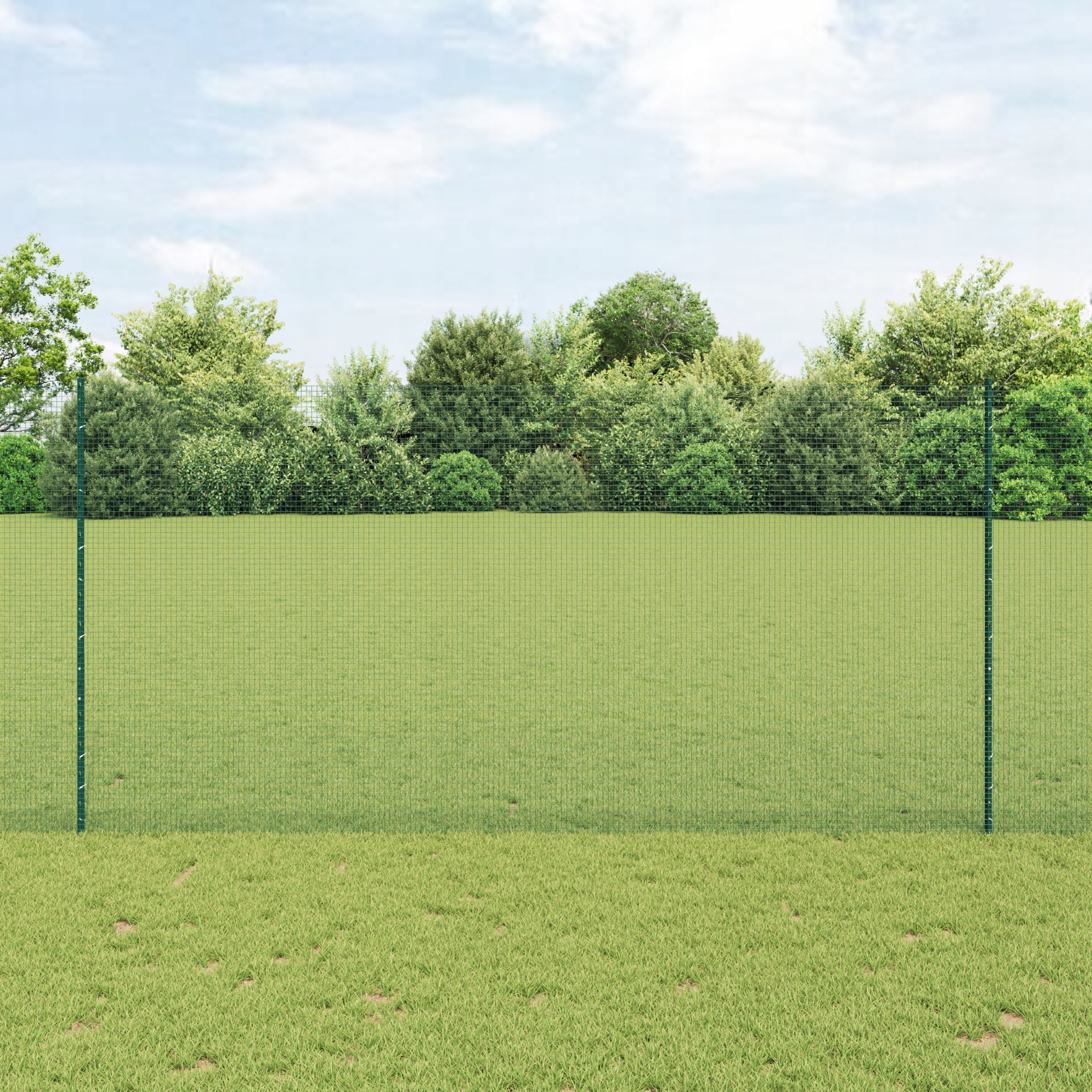 Svařovaný drátěný plot s 11 U sloupky Zelený 1.5x25 m Ocel Green 3336492