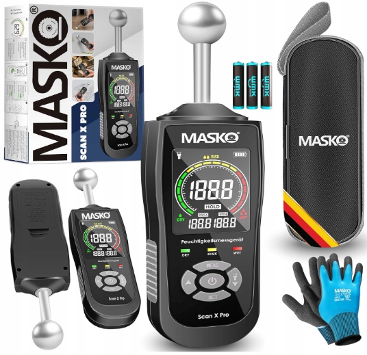 Profesjonalny Miernik Wilgotności Ścian Podłóg Drewna Beton Zestaw