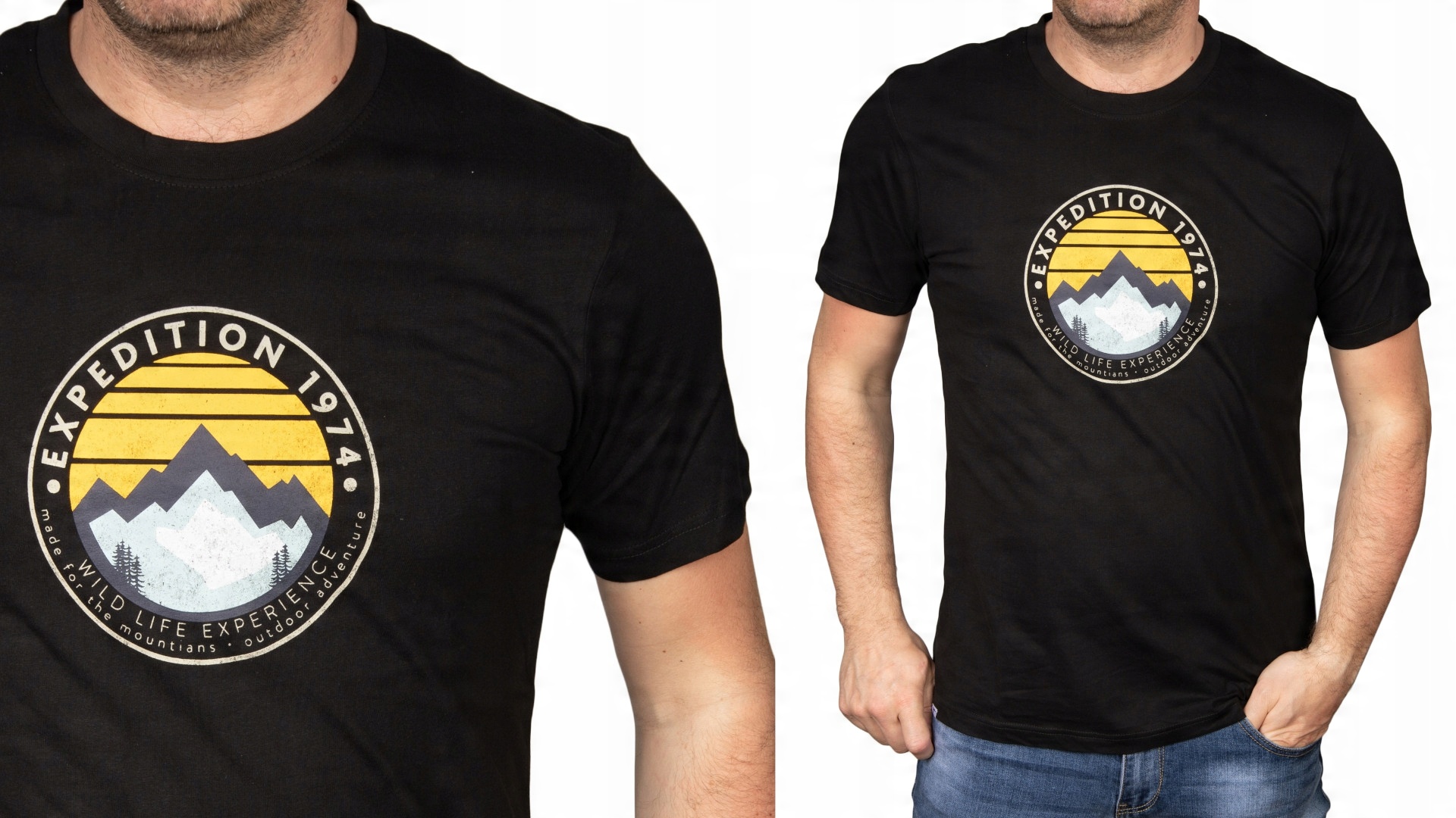 

T-shirt męski Hi-tec czarny z nadruk Koszulka XL
