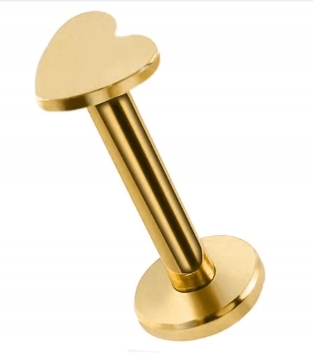 

CH84 labret kolczyk złoty tragus serduszko serce