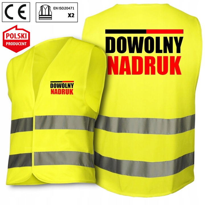 KAMIZELKA ODBLASKOWA Z NADRUKIEM NAPISEM LOGO - L EAN (GTIN) 5905316171107