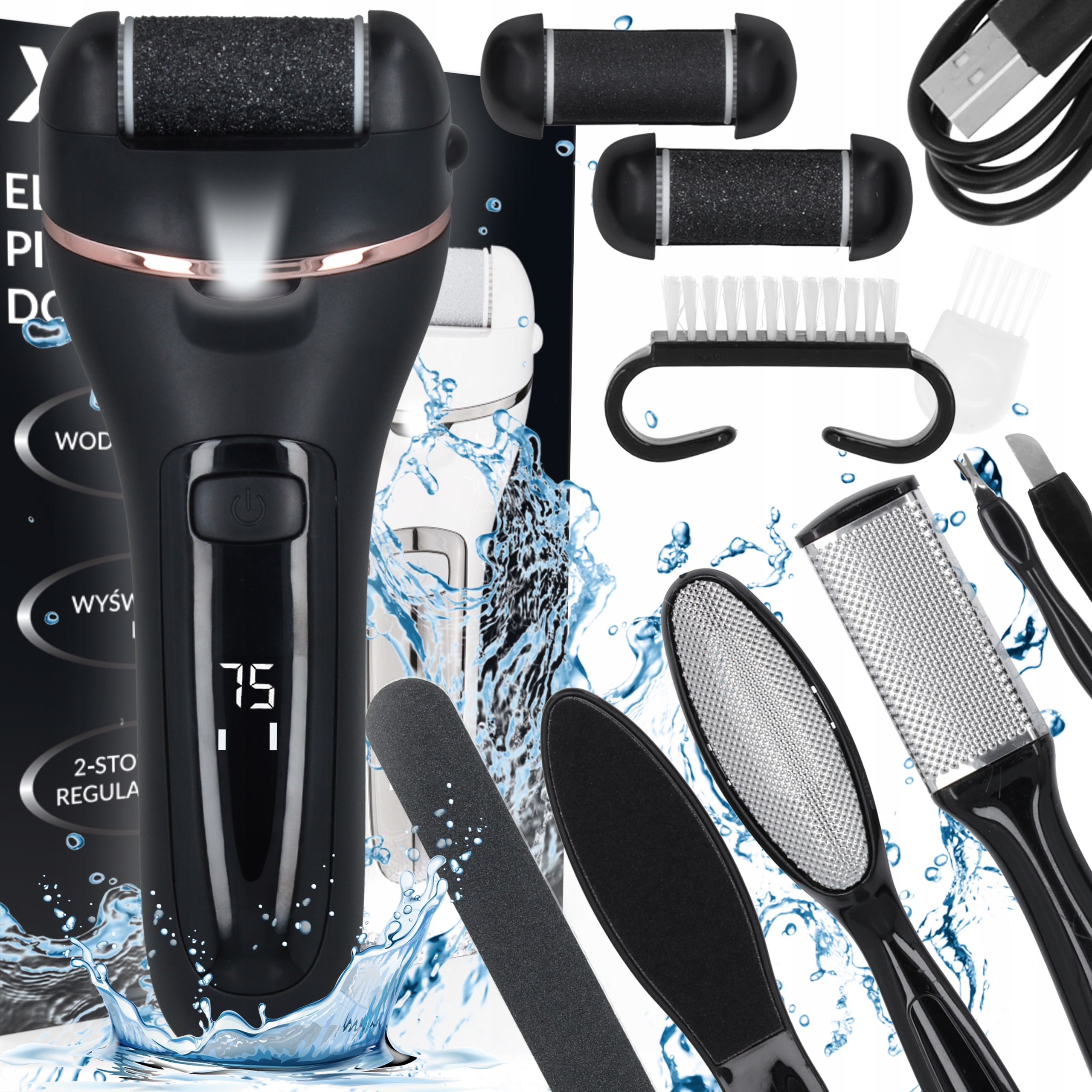 ELEKTRYCZNY PILNIK DO STÓP PIĘT FREZARKA TARKA LCD 10W1 XTECH