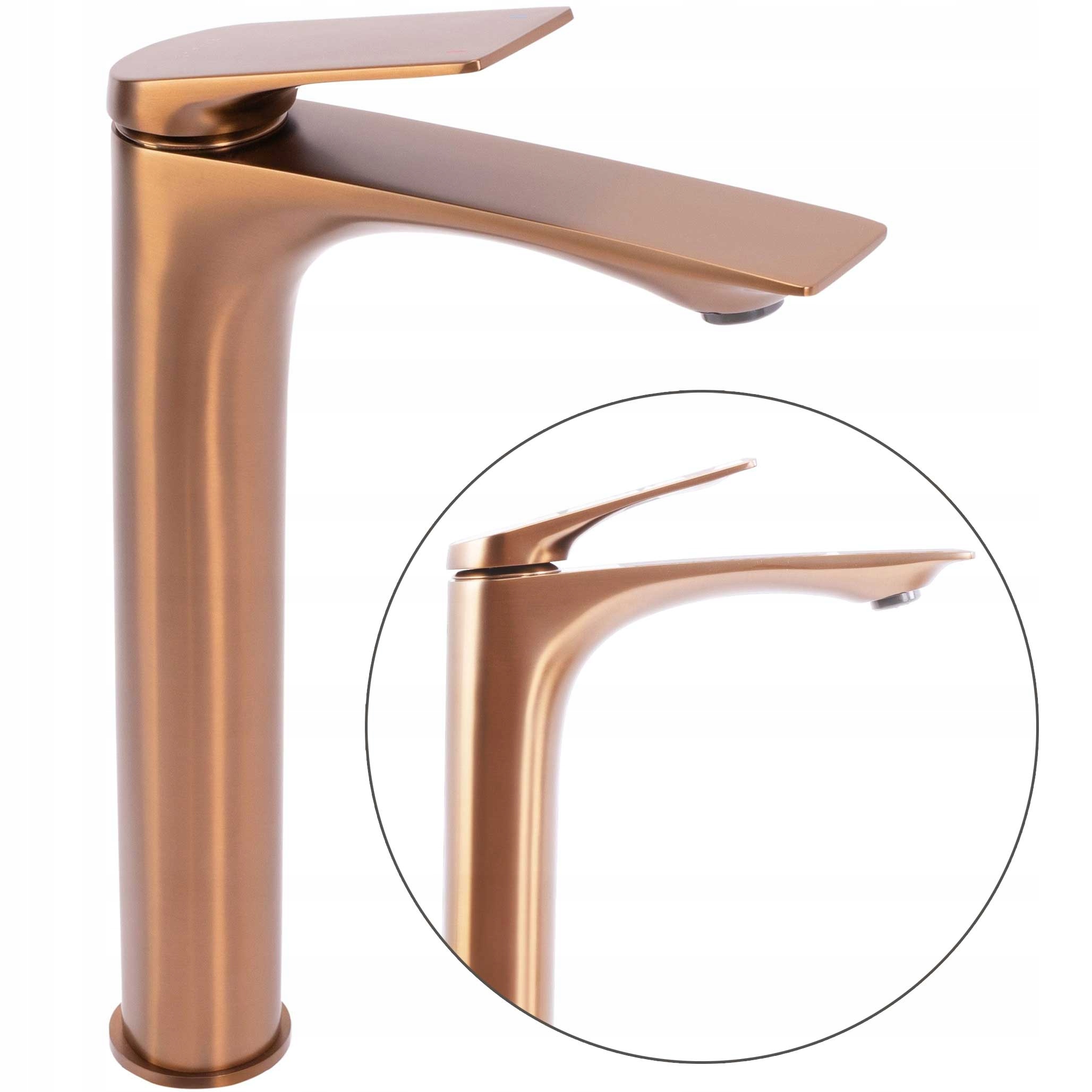 Stojanková umývadlová batéria Vysoká Rea Avalon Meď kartáčovaná