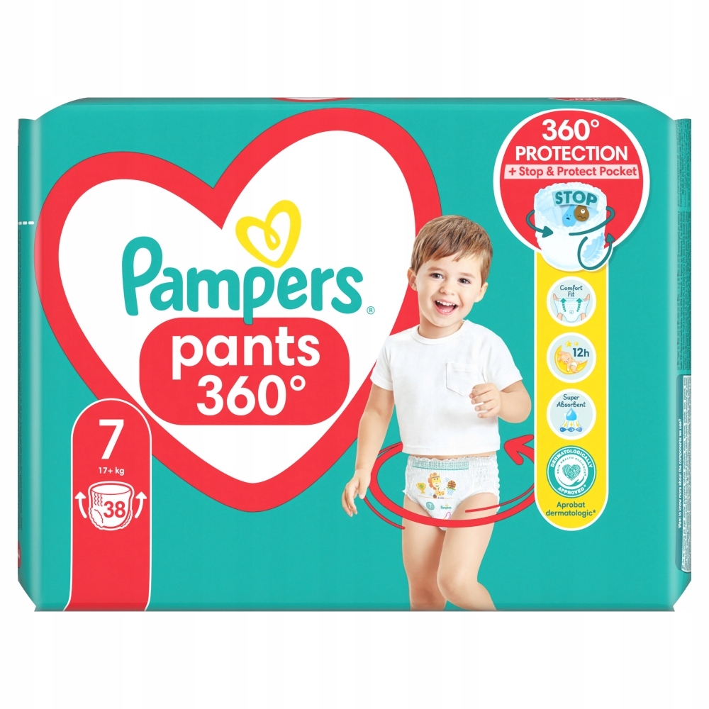Pampers Pants Pieluchomajtki, rozmiar 7, 38 szt, 17kg+
