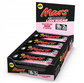 Mars Hi Protein Bar Balík 12x55g Proteinová Tyčinka Čokoláda malina Low Sugar