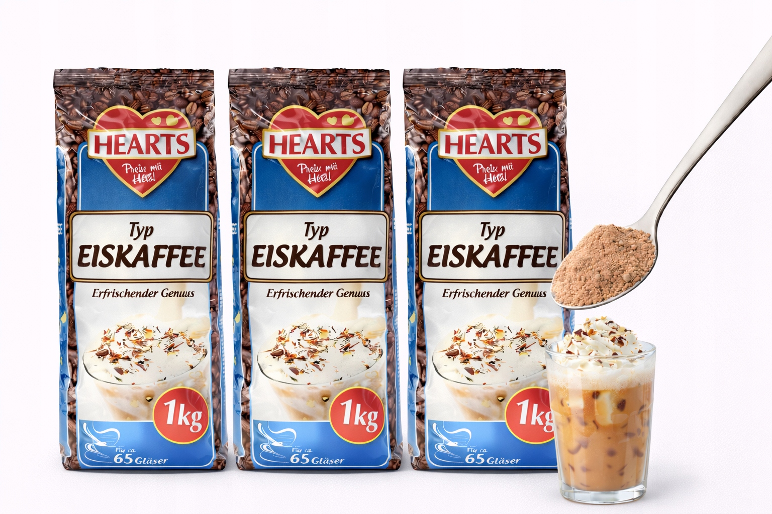 Levně Hearts Ice Coffee 1 kg Cappuccino zmrazené v prášku