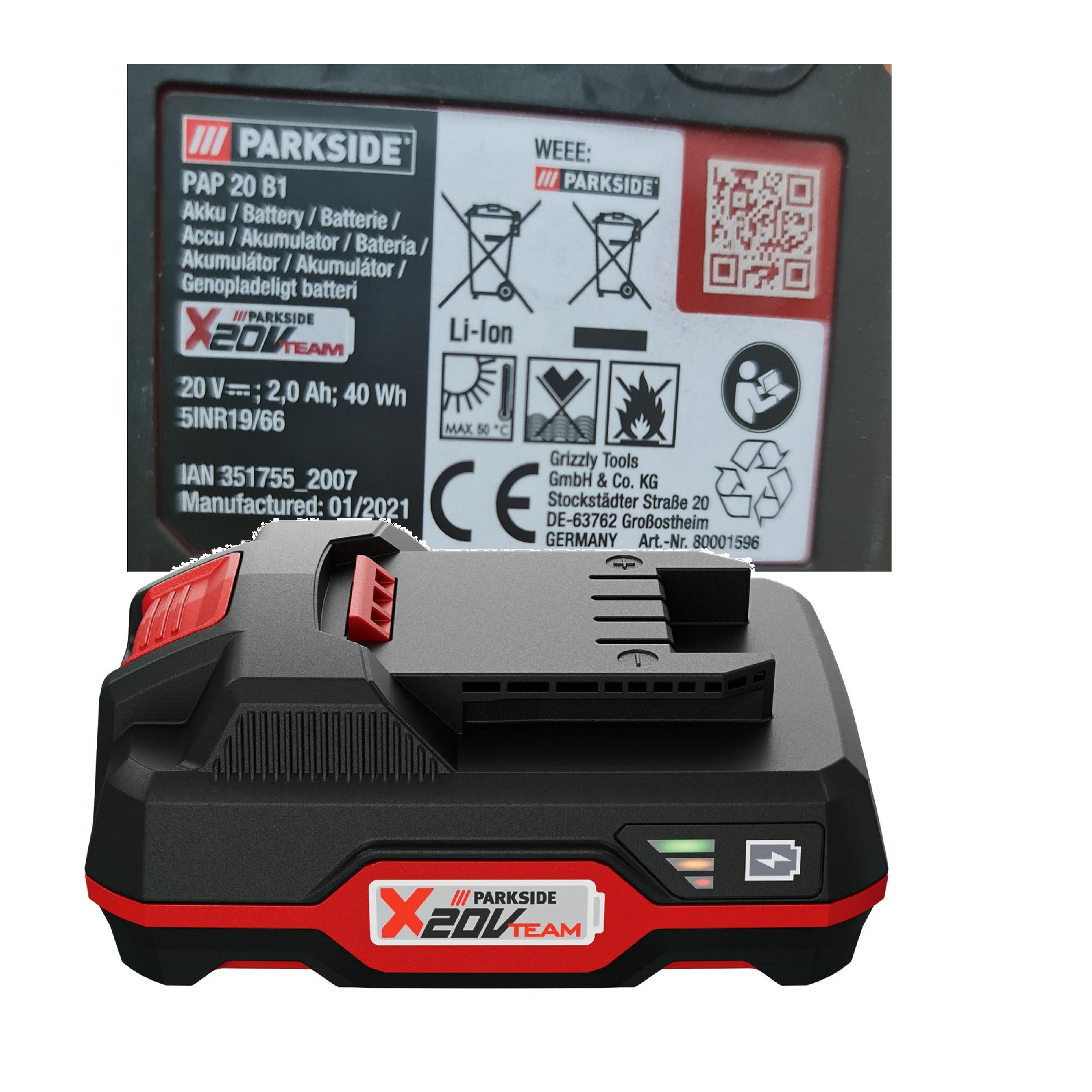 

Akumulator Bateria Parkside Pap 20 B1 Rok 2021 2Ah