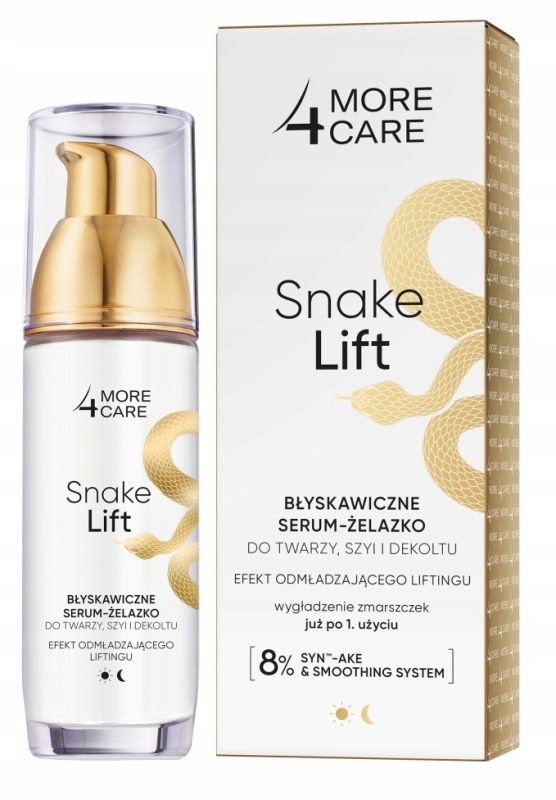 MORE4CARE Snake Lift Bleskové Sérum – Žehlička Na Obličej Krku A Dekoltu