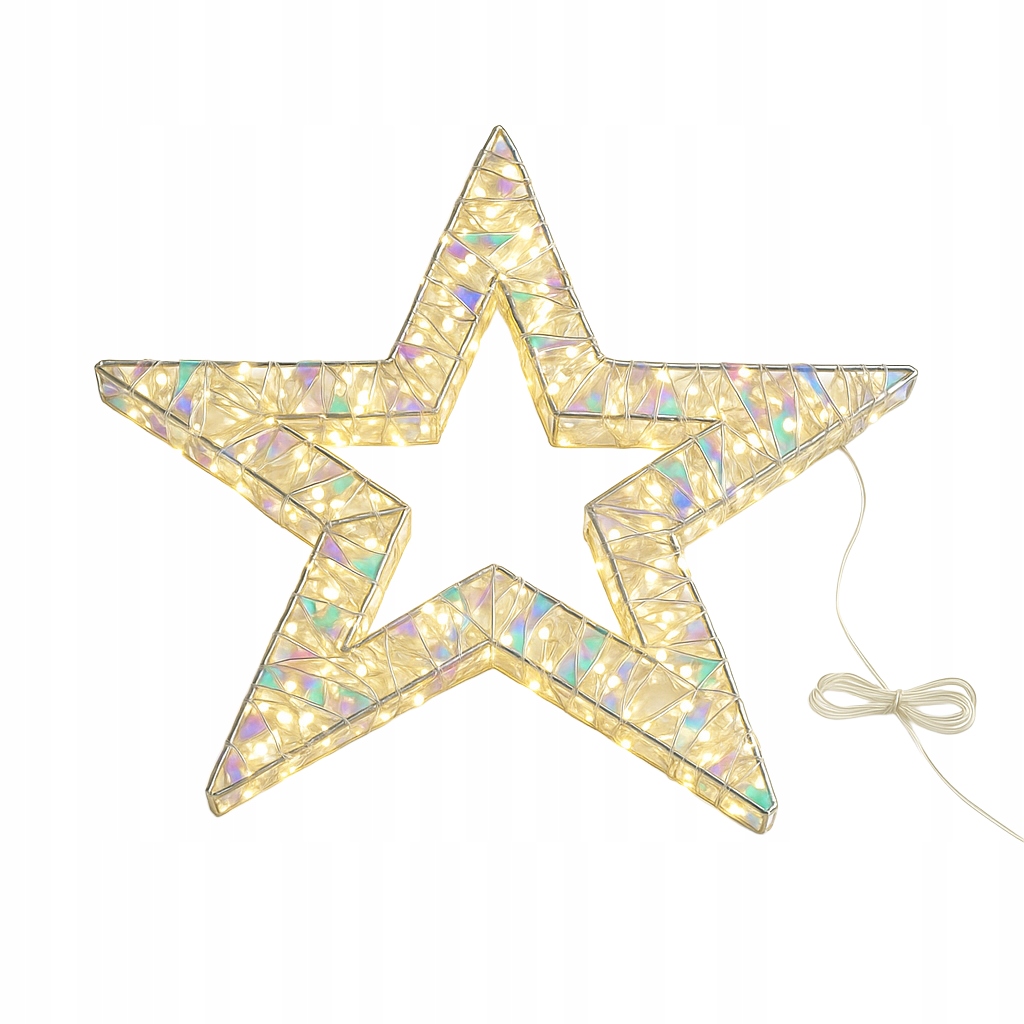 Vánoční Dekorace Hvězda 240 Led Bílá Teplá Barevná Kovová Ozdoba