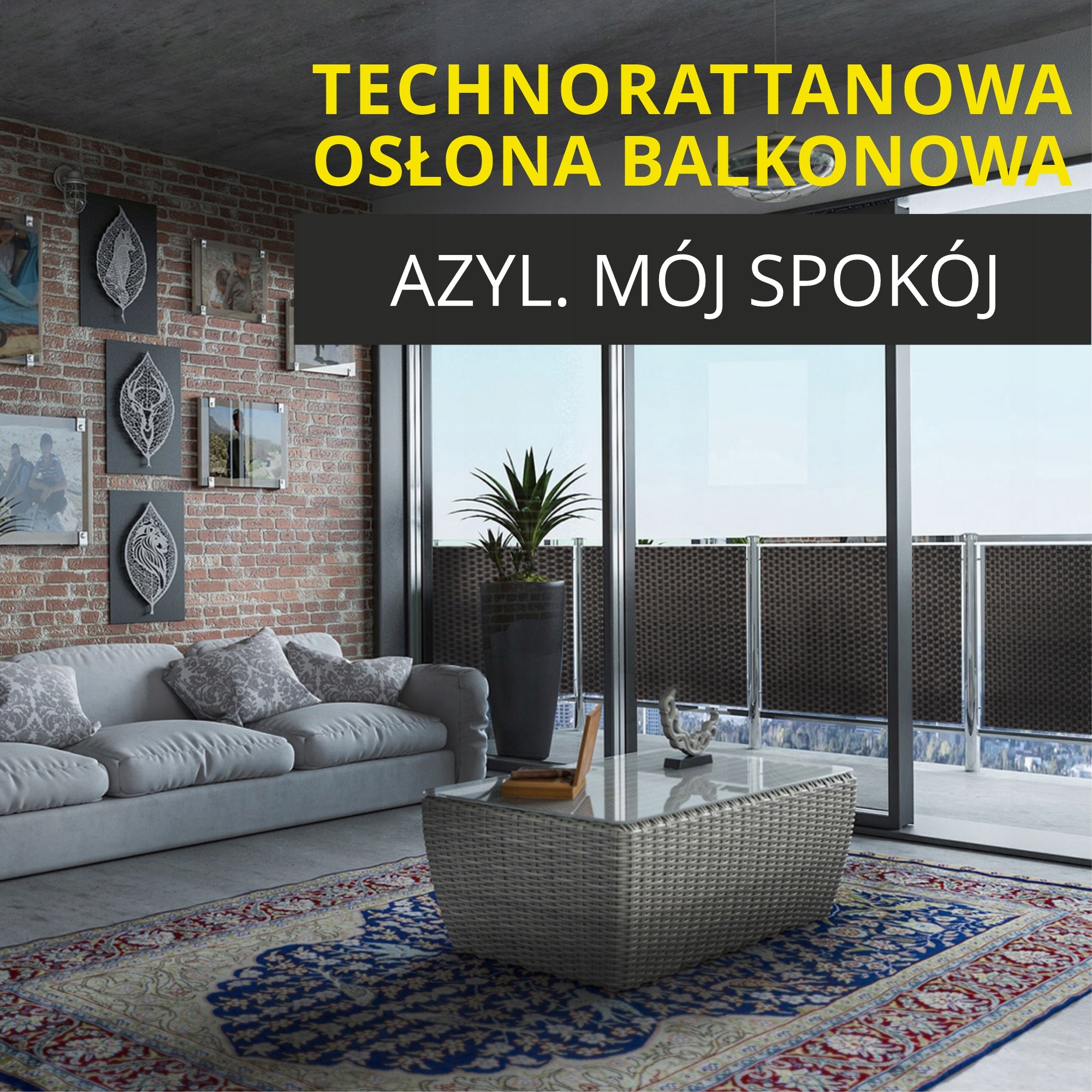 OSŁONA BALKONOWA TECHNORATTAN MATA BALKON 0,9x5m Długość 500 cm