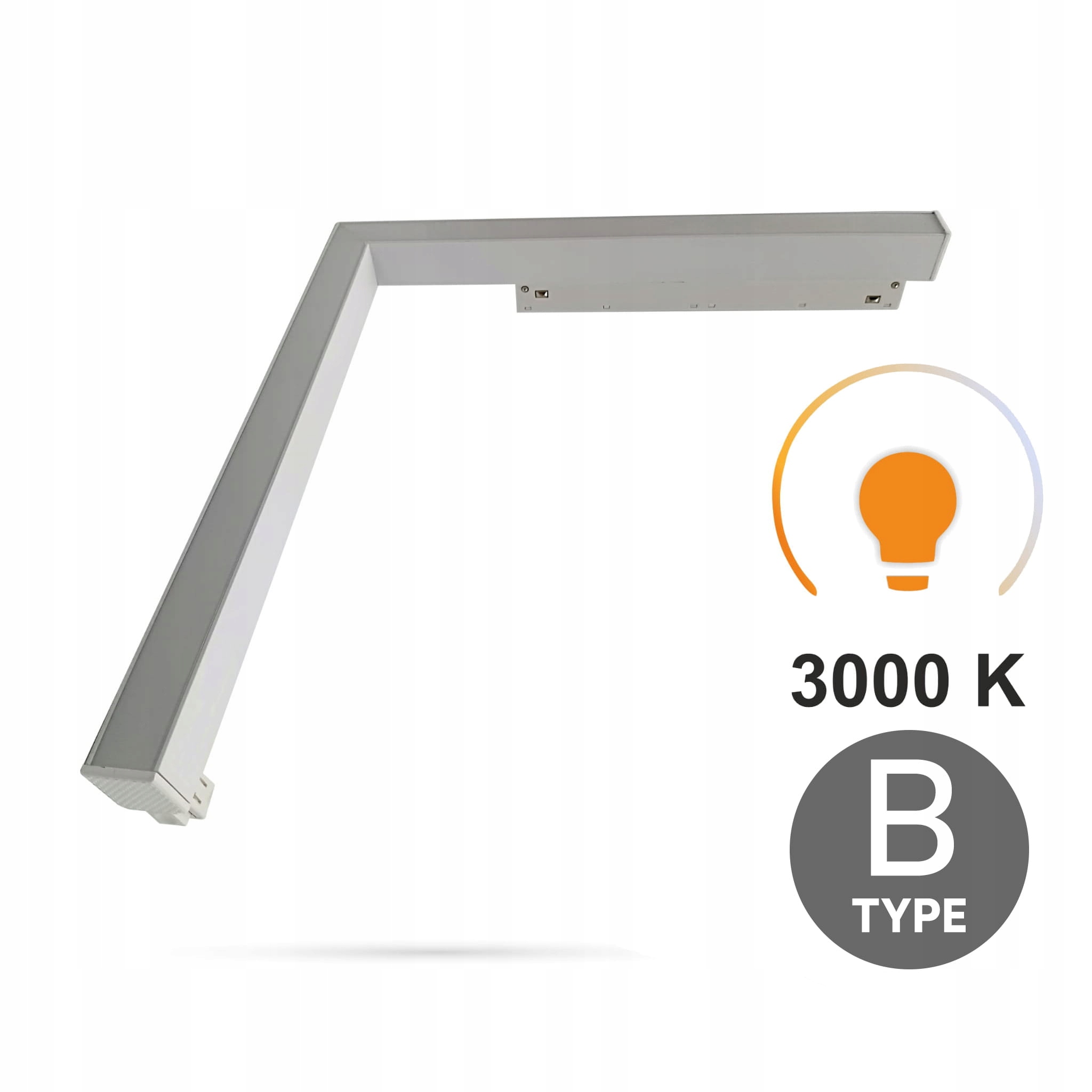 Horizontálny uhlový reflektor Biely Led Ultron 16W 3000K Typ B Smart Track 48VDC