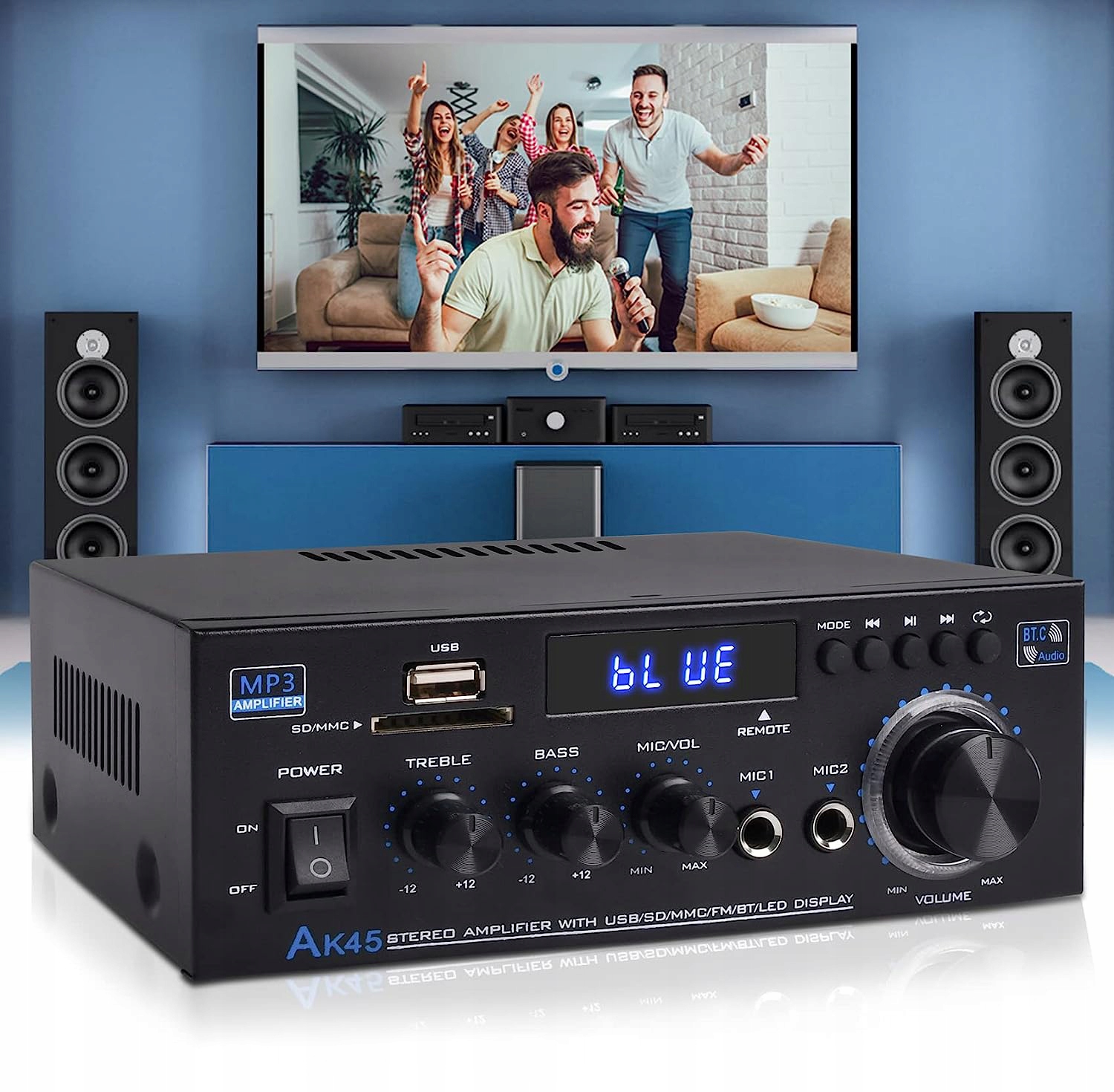 AK45 Wzmacniacz HIFI Bluetooth 5.0 2.0 Kanały 40W+40W Marka Bedee