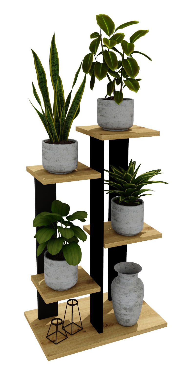 Květináč, stojící květináč, květiny, loftový dům, květináč dub artisan