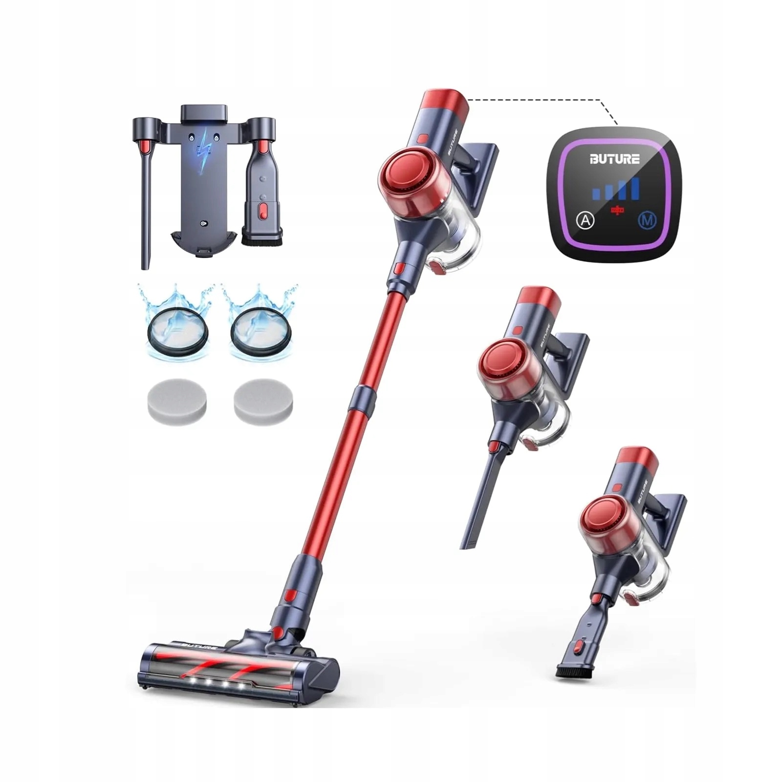 Mocny Odkurzacz Pionowy Buture VC50 Bezprzewodowy Bezworkowy 450W 33kpa