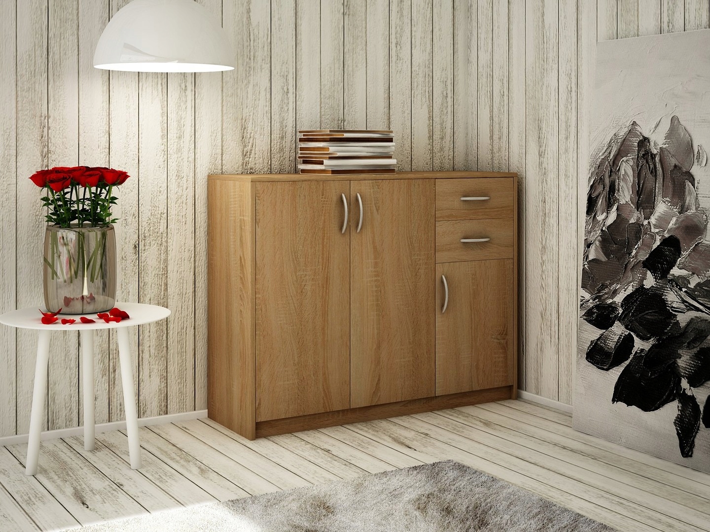 Komoda Harmonia 3D2S, szafka, Dąb sonoma Marka SaraMeble