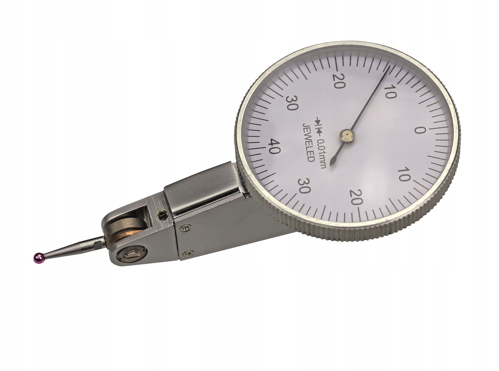 Úchylkoměr číselníkový páčkový horizontální 0,8 x 0,01 mm, Ø 40 mm