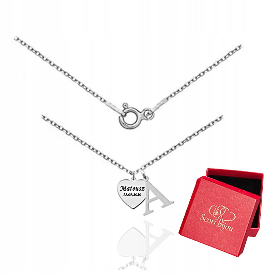 

Naszyjnik Serce Z Grawerem Literka Do Wyboru 925