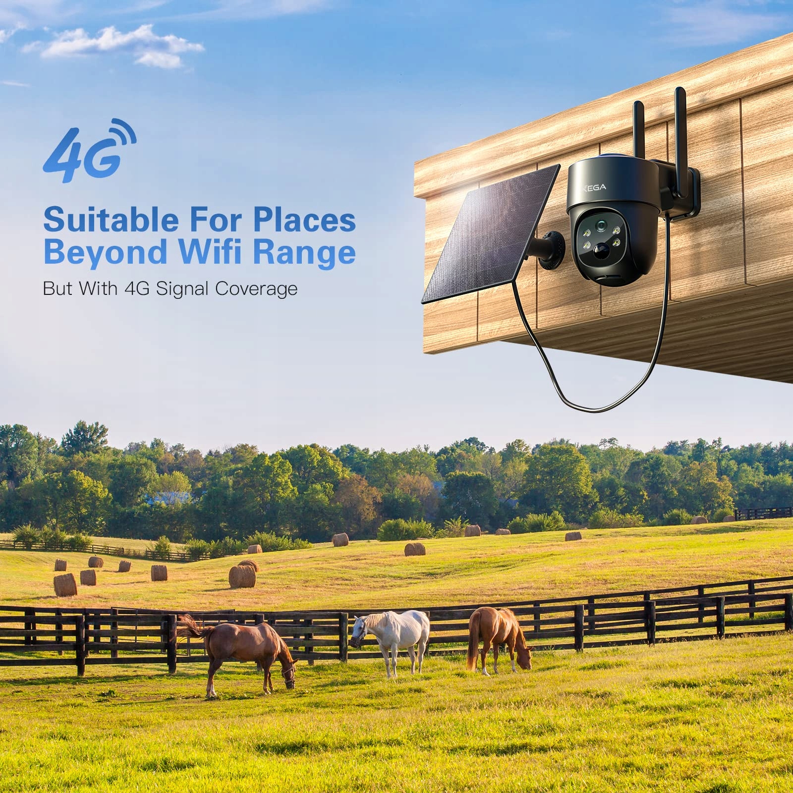 XEGA 4G LTE Solar 2K HD 3MP PTZ Wireless Outdoor Camera — miniatura 2