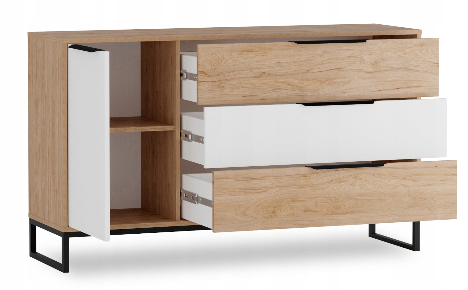 Komoda z szufladami LANDON nowoczesny loft hikora / biały Kod producenta LANDON