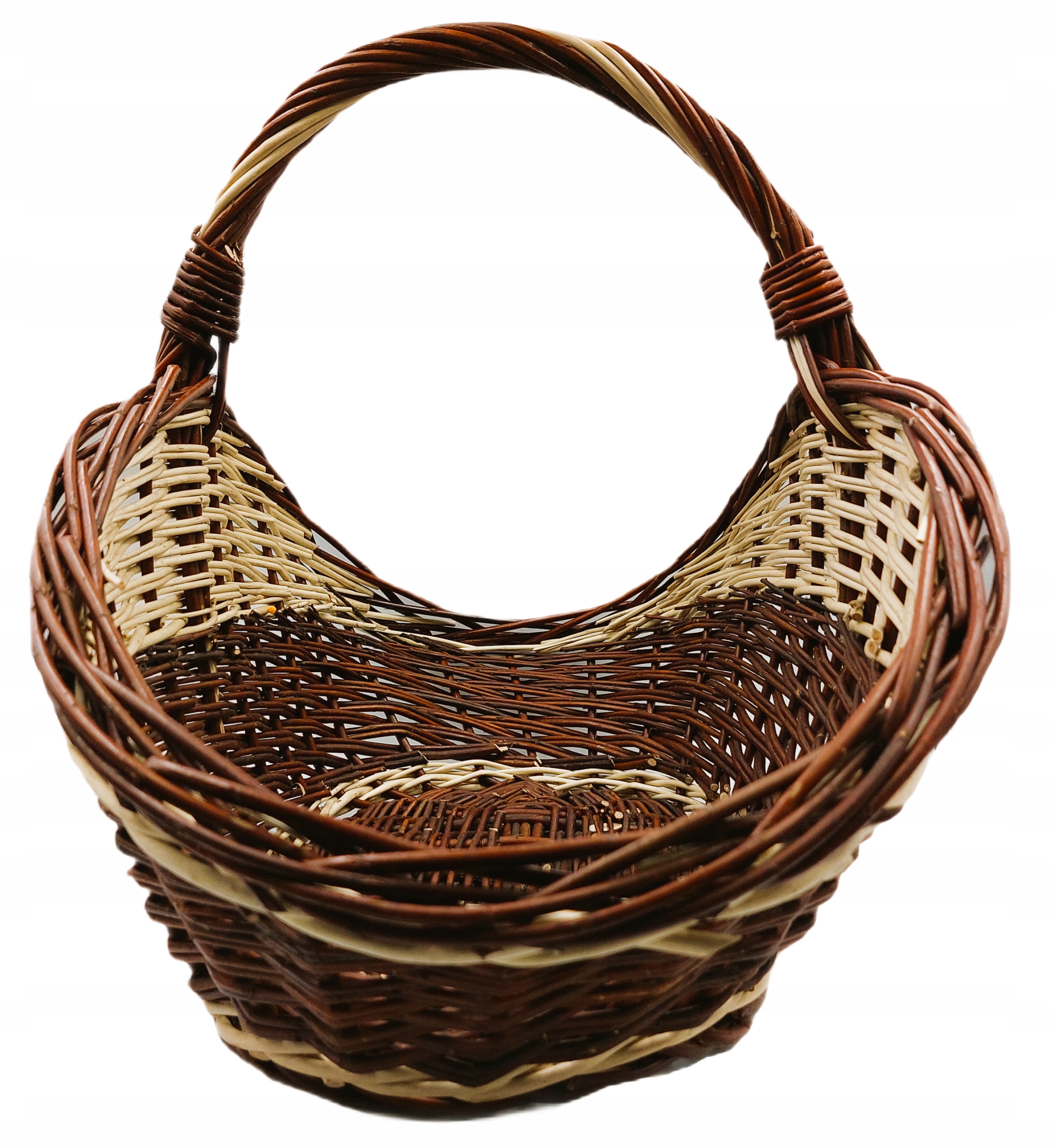 KOSZ WIKLINOWY NA DREWNO DO KOMINKA Z JASNYMI WSTAWKAMI KOSZYK Rozmiar M Marka inna