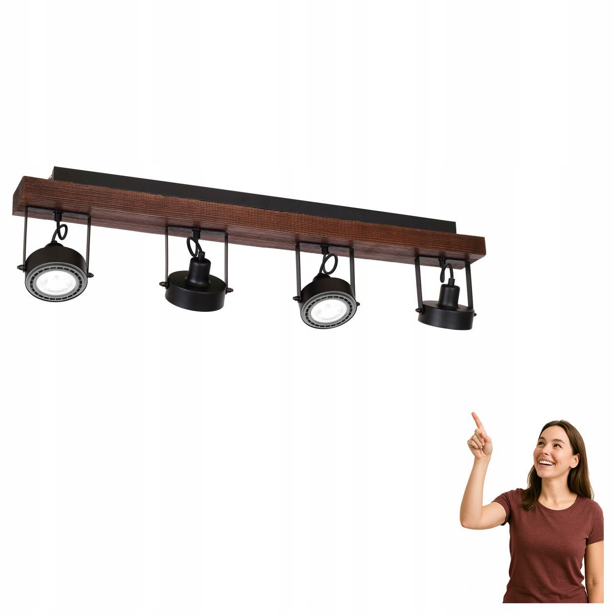 Lampa reflektor spot štvoritý Viva Wood 1230 Luminex