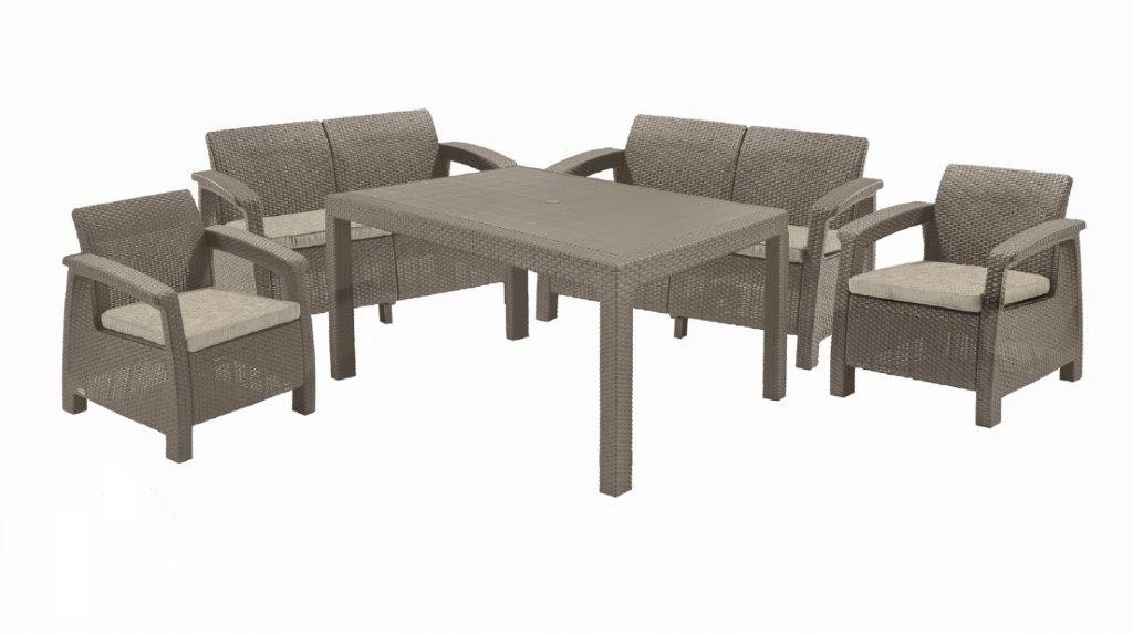 Záhradný nábytok Keter Corfu Fiesta set dve dvojsedačky dve kreslá stôl