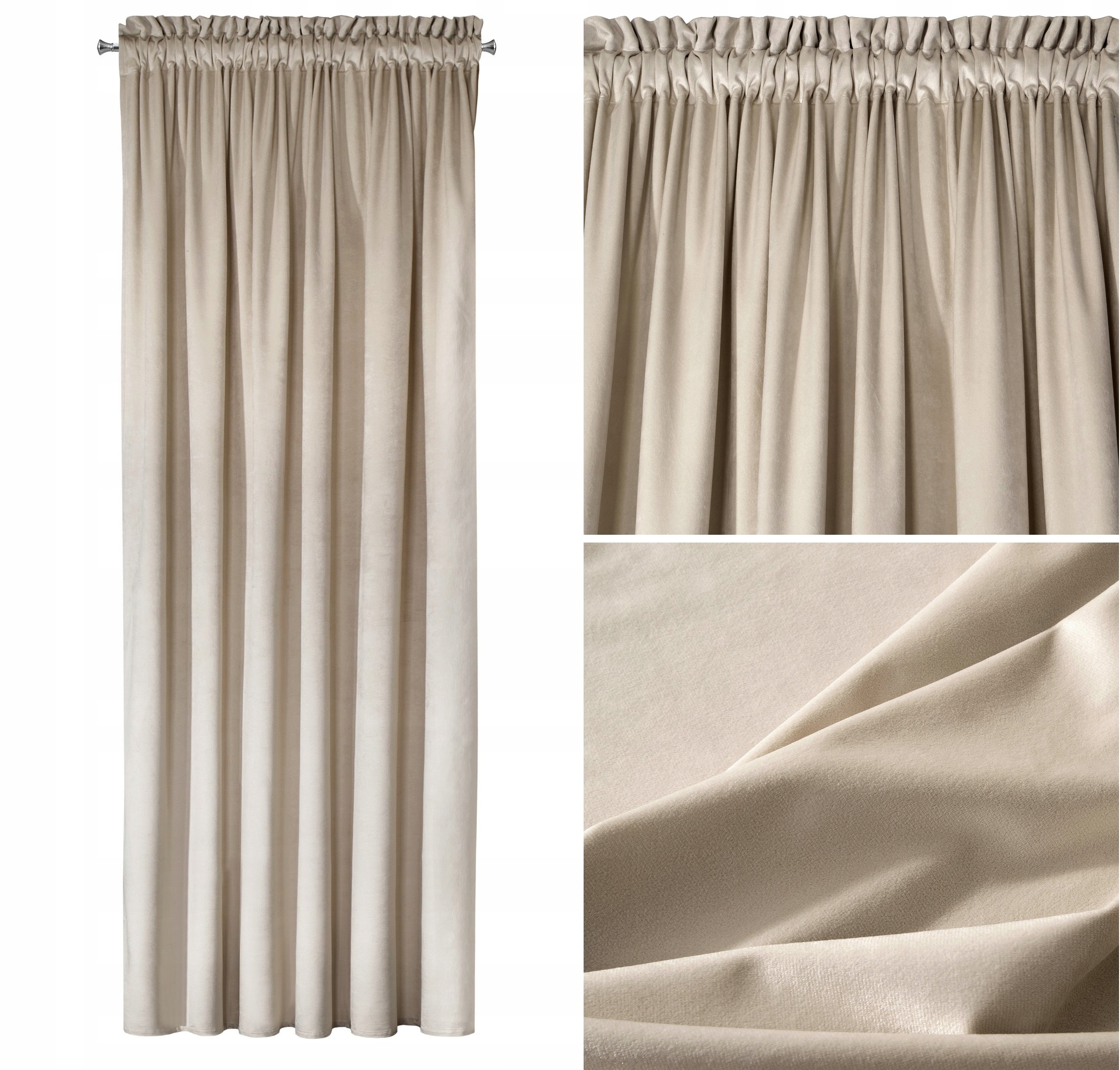 

Designerska Zasłona Welwet 140x270 Na Taśmie Żabki
