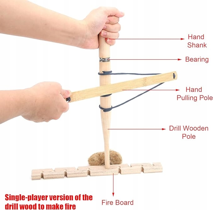 WIERTŁO ŁUKOWE OGIEŃ KRZESIWO ZAPAŁKI ROZPALANIE OGNIA SURVIVAL OGNISKO Rodzaj brak informacji