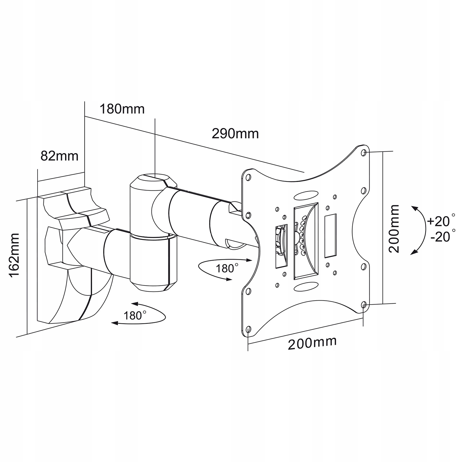 UCHWYT TELEWIZORA TV WIESZAK DO LED 42 +MASKOWNICA Model MC-503B