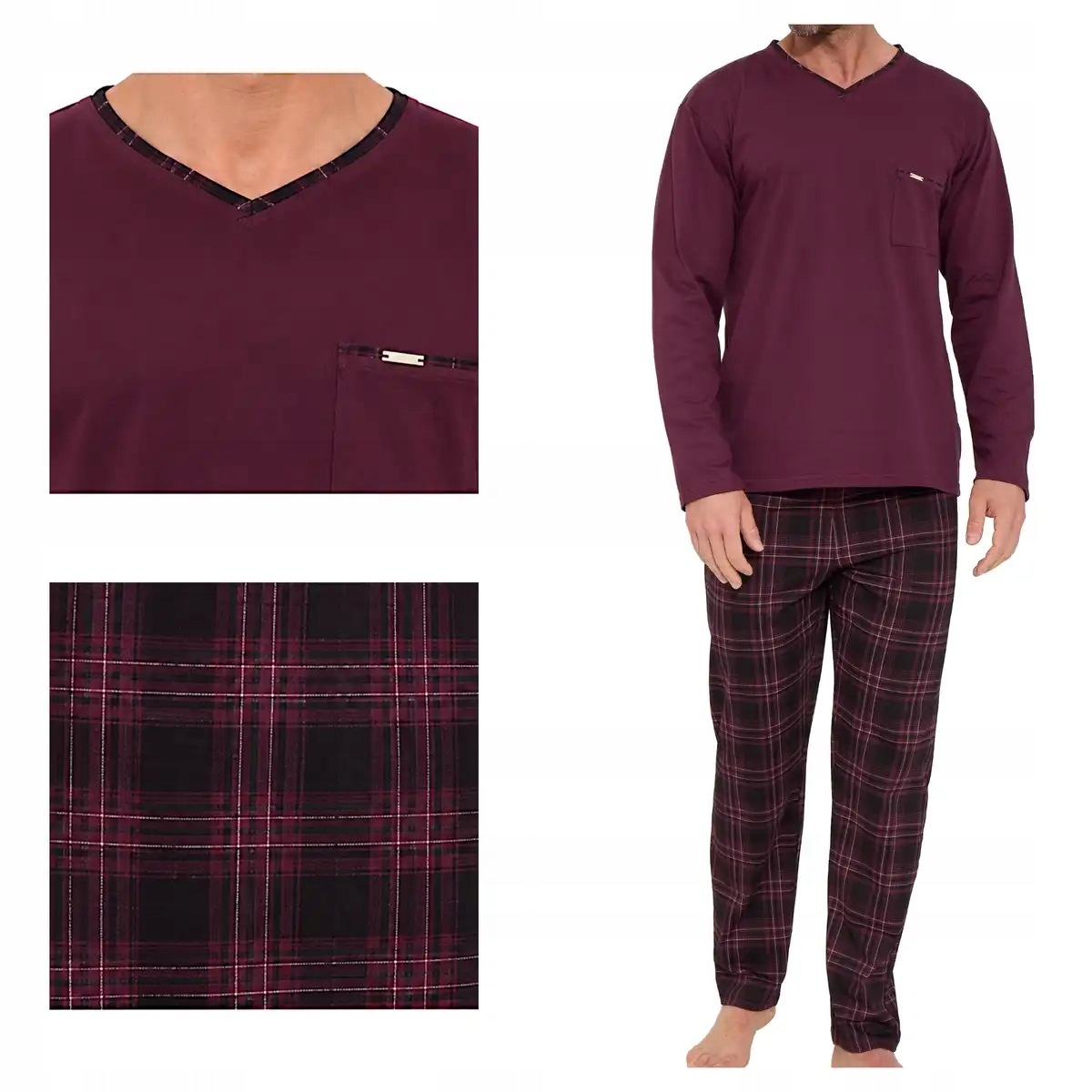 Cornette Pánské pyžamo Russe 122/334, bavlněné, dlouhý rukáv, 2XL