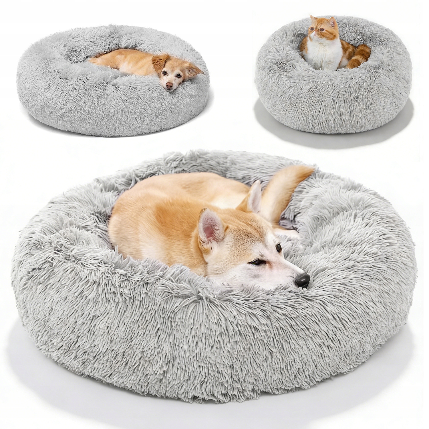 Levně Pelíšek Pro Psa Kočku Polštář Ve Tvaru Koblihy, Nadýchané Pelíšek