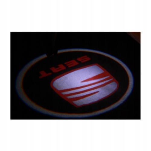 LED LOGO PROJEKTOR SEAT Arona Ateca Tarraco Mii Alhambra + GRATIS BATERIE Kolor czarny