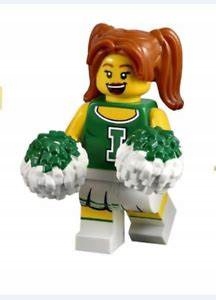 Lego col306 Unikátní minifigurka Nová Green Cheerleader