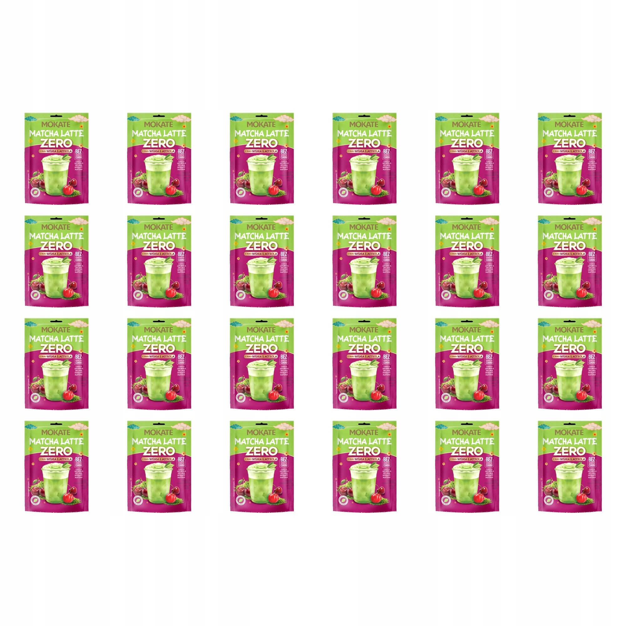 24 x 20 g Matcha Zero Zelený Čaj v prášku Bez cukru Vesnička Acerola Mokat