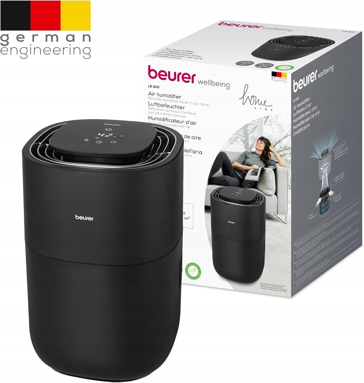 Zvlhčovač vzduchu cca 30 m², funkce časovače, noční režim, Beurer LB200