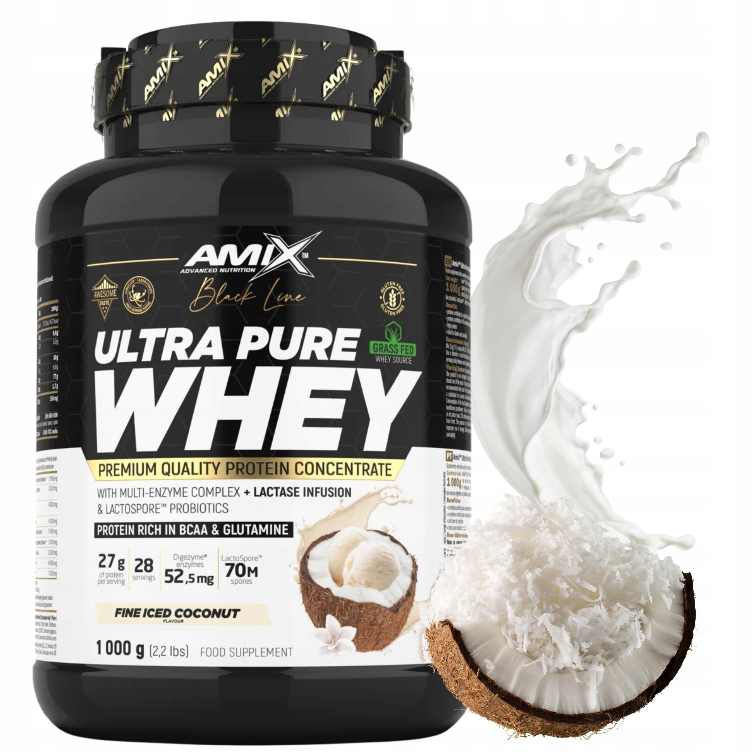Wpc protein Amix Ultra Pure Whey Kokosová příchuť Protein 1000 g