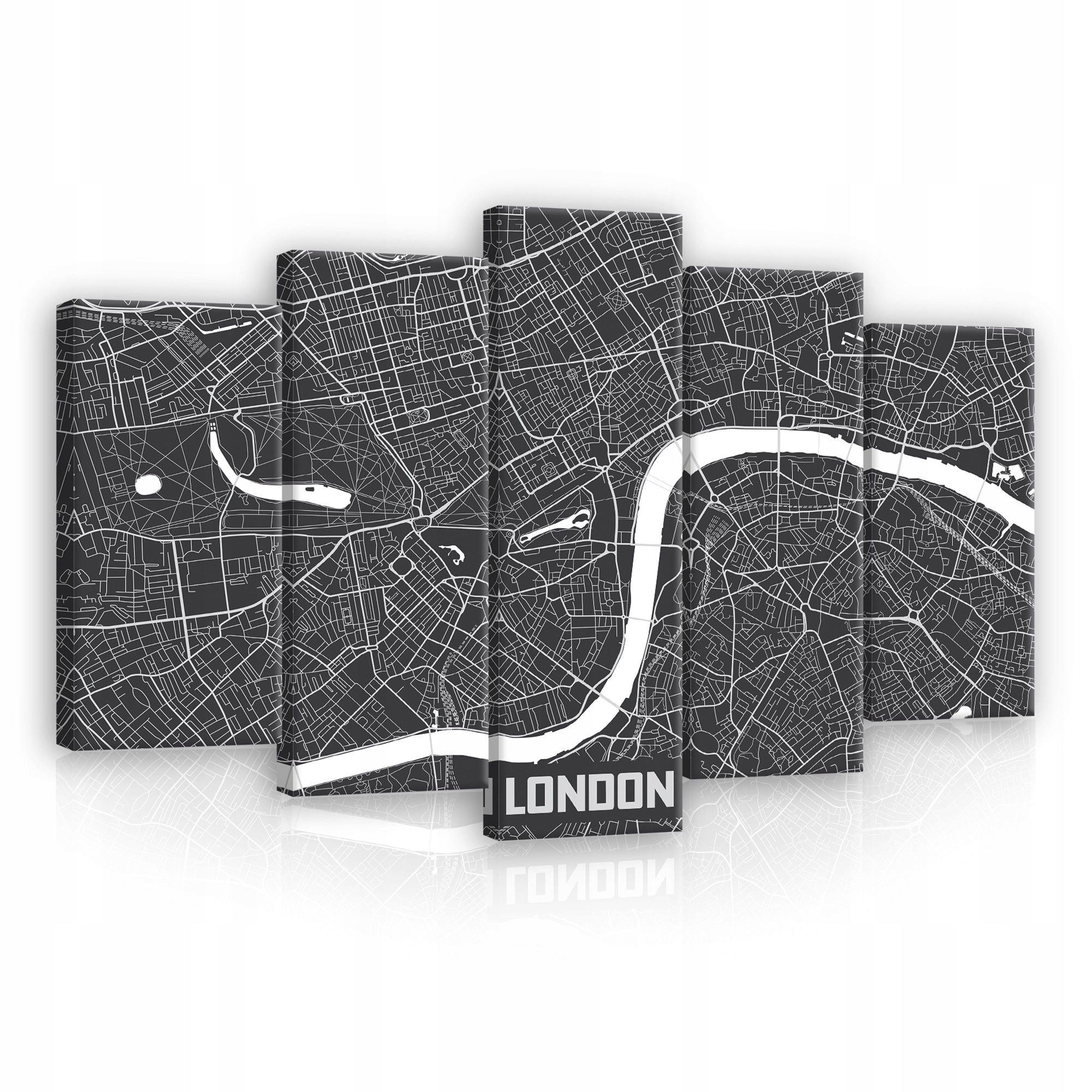 Obraz 100x60 Londýn mapa Temže abstrakce grafika minimalismus městský styl