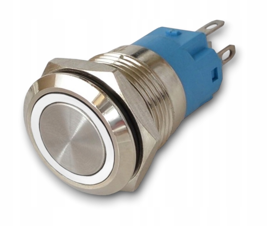 Włącznik przycisk bistabilny ON/OFF Wandaloodporny 12V 16MM Biały