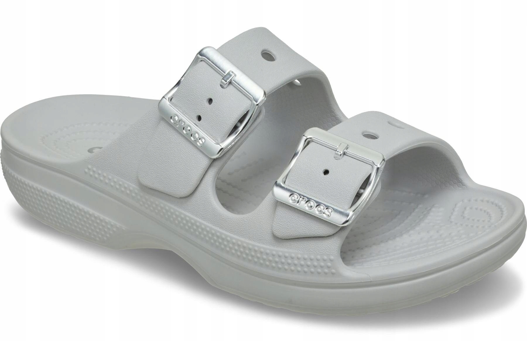 Crocs 213316-1FT Metallic Buckle Saturday šedé nazouváky W8 38-39