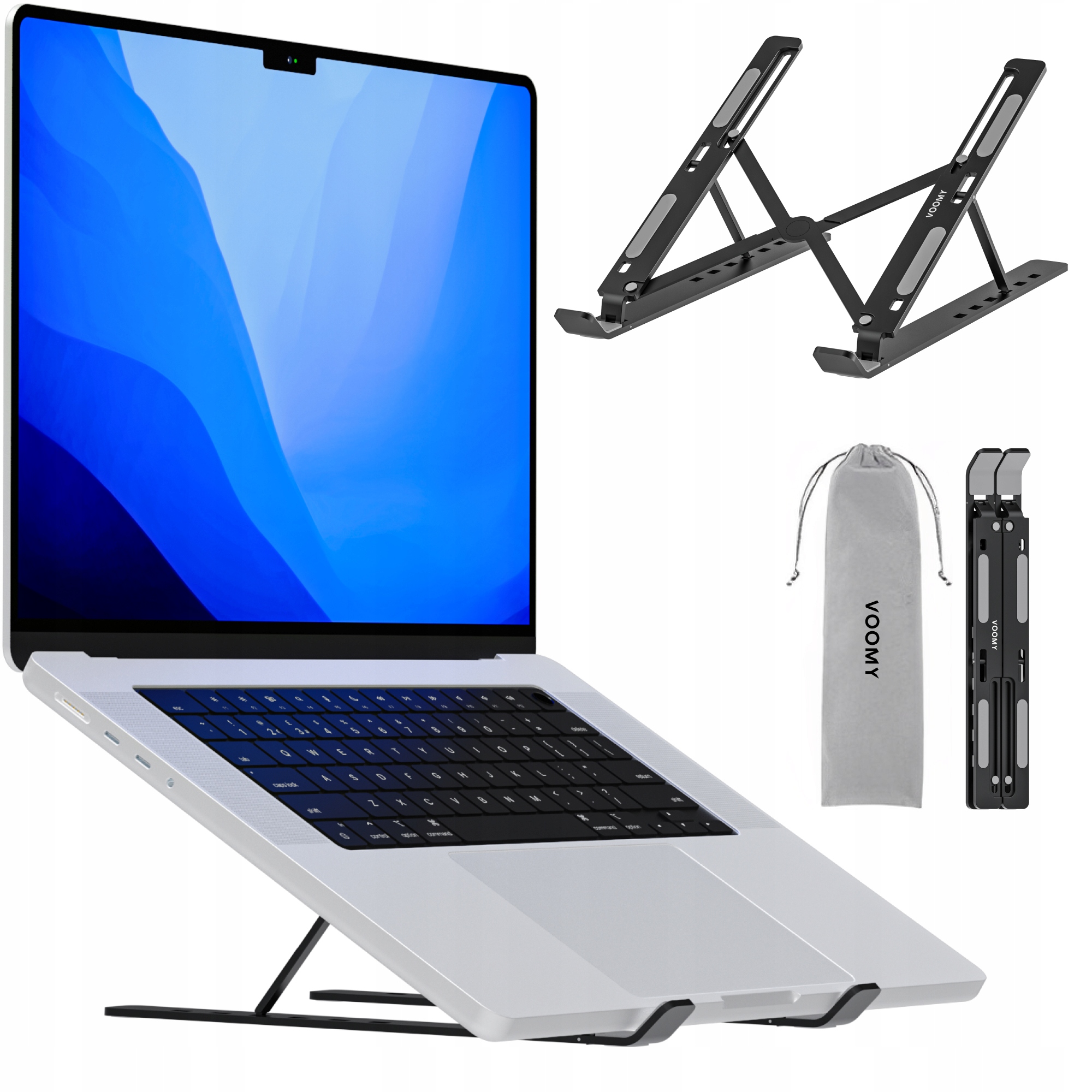 Podstawka pod laptopa VOOMY regulowana składana aluminiowa do 17 cali