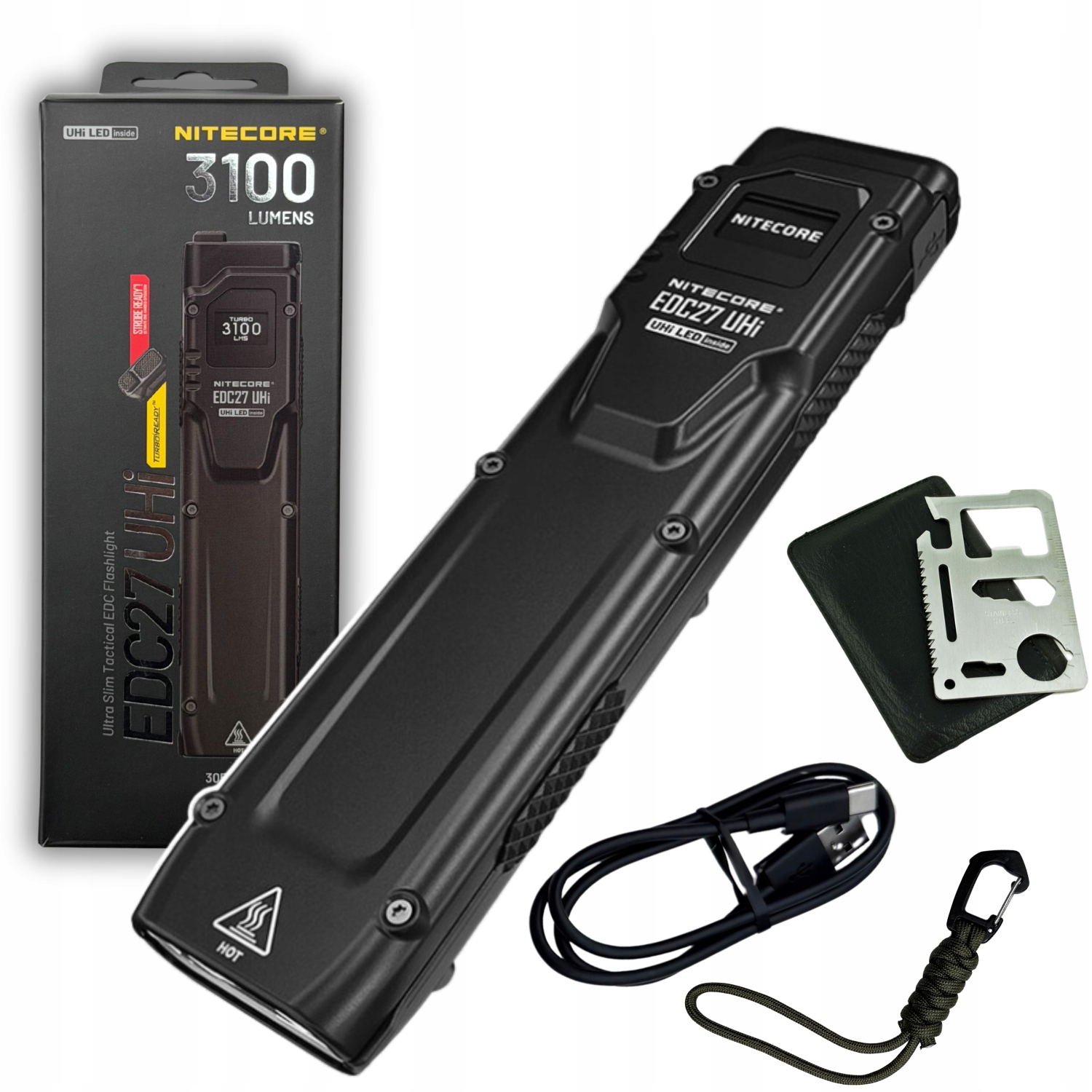 Latarka taktyczna Nitecore EDC27 UHi 3100 lumenów Usbc ultracienka